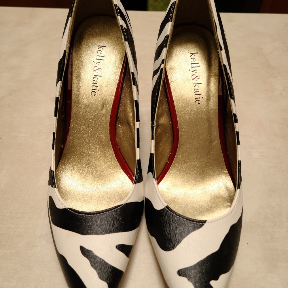 Zebra print heels